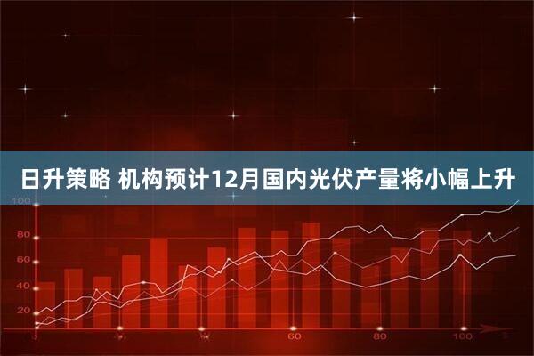日升策略 机构预计12月国内光伏产量将小幅上升